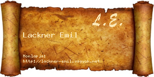 Lackner Emil névjegykártya